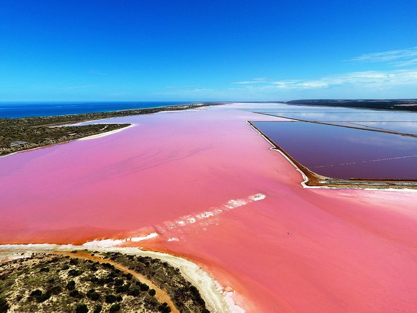 Pink Lake Aerial Flyover from Geraldton